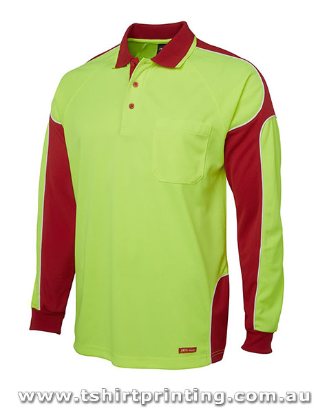 W05LP Johnny Bobbin Hi Vis L/S Arm Panel Polo